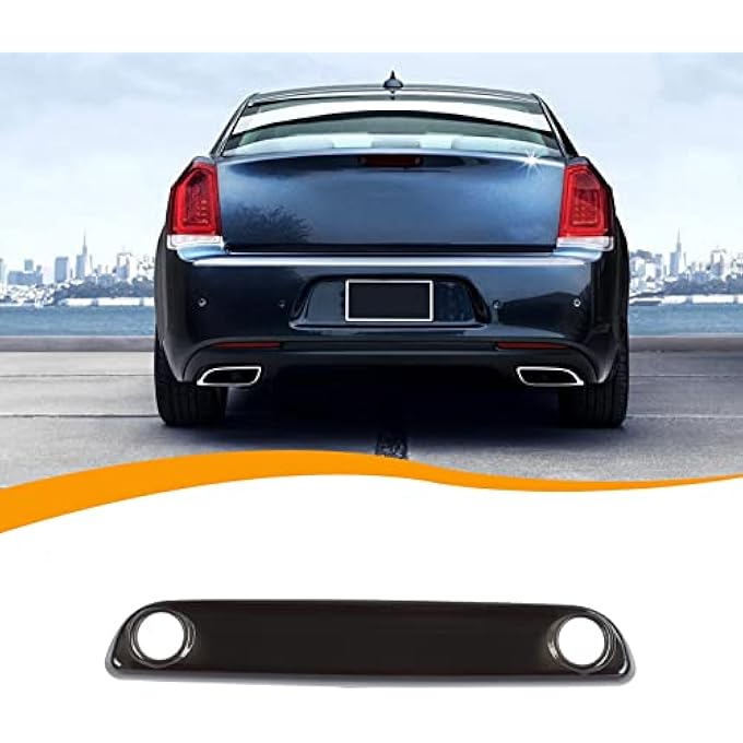 Hoolcar Rear HighMounted Brake Light Trim Cover Exterior Accessories Compatible With 20182022 Chrysler 300 Smoked Black - Image 2