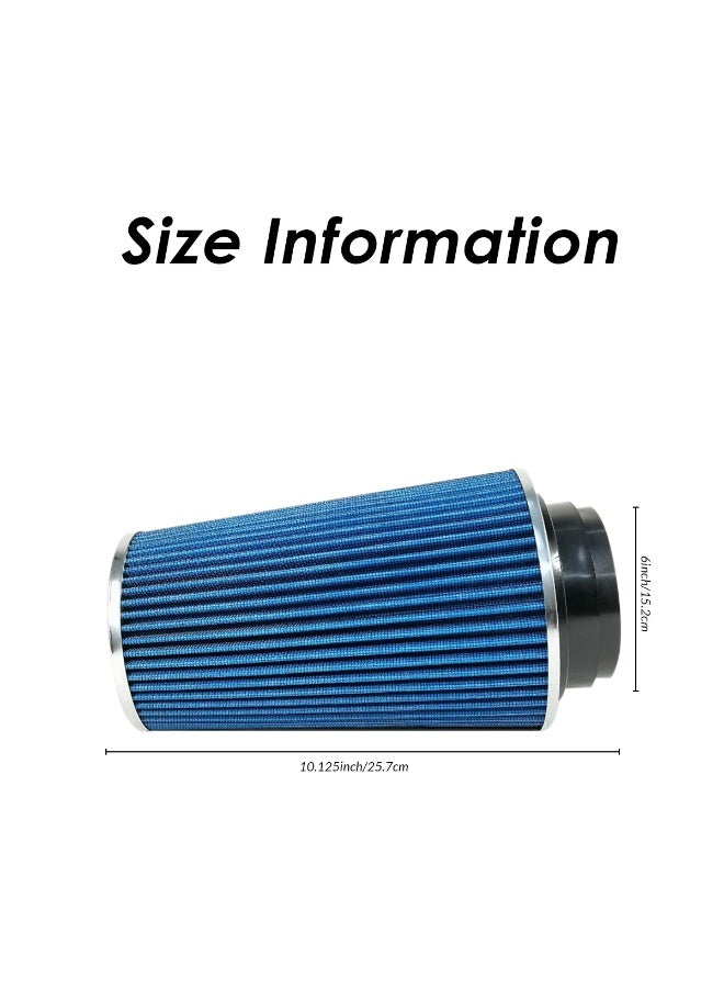 SPIDER High Performance Cone Air Filter, Washable & Reusable Intake Filter with Clamp, Universal Fit 3” 3.5” 4” Inlet, Improves Airflow & Engine Performance - 9732 - Image 2