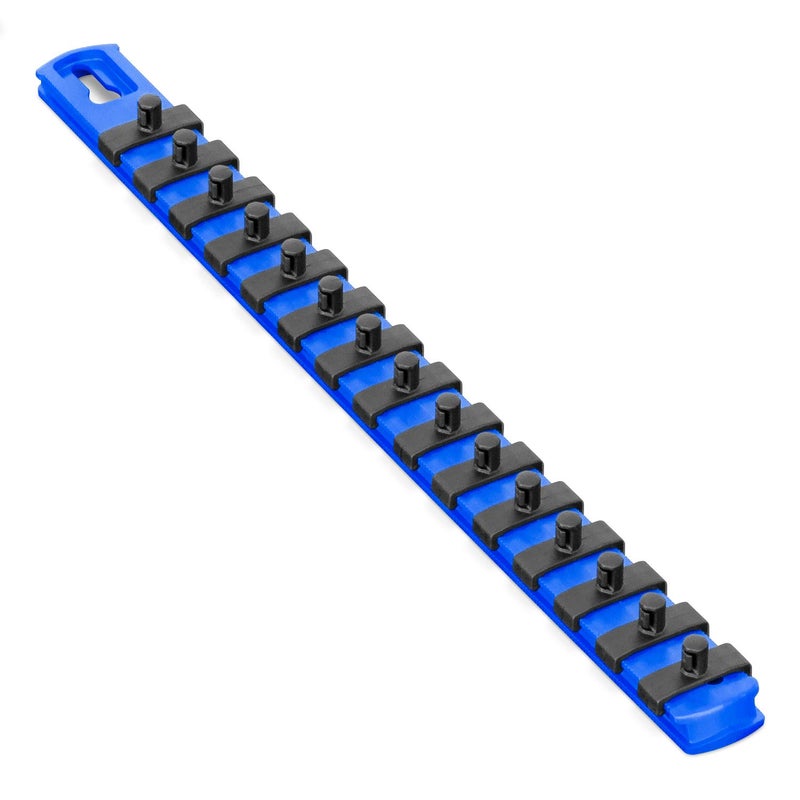Ernst Manufacturing ERNST 13Inch Socket Rail Organizer with 15 14Inch Twist Lock Clips Blue 8417Blue14 - Image 2