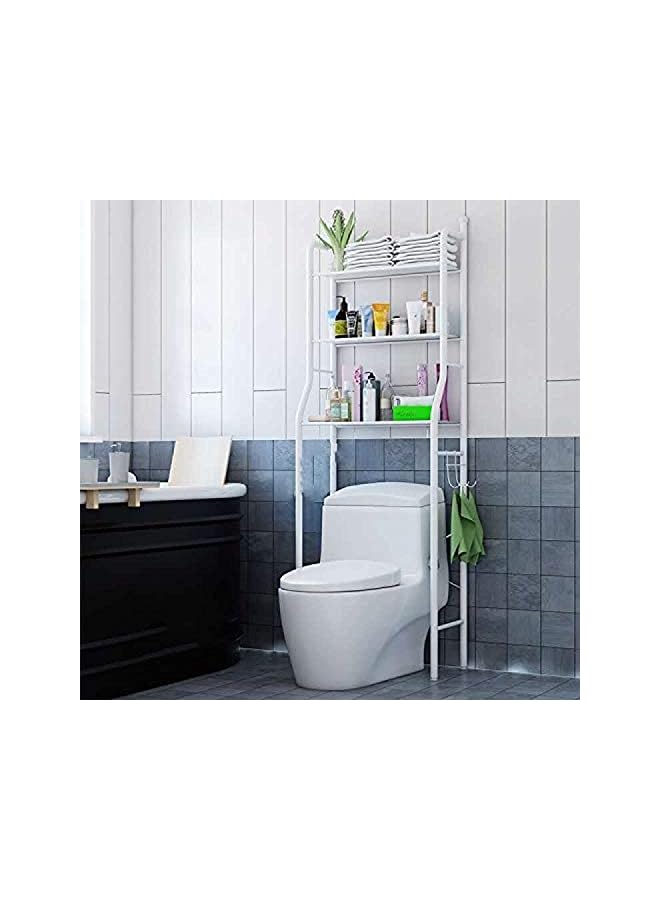 vesus Toilet Storage Rack,3 Tier Over Commode Shelving,No Drilling,Easy To Assemble,High Capacity,Very Sturdy Space-Saving Shelf (White) - Image 3