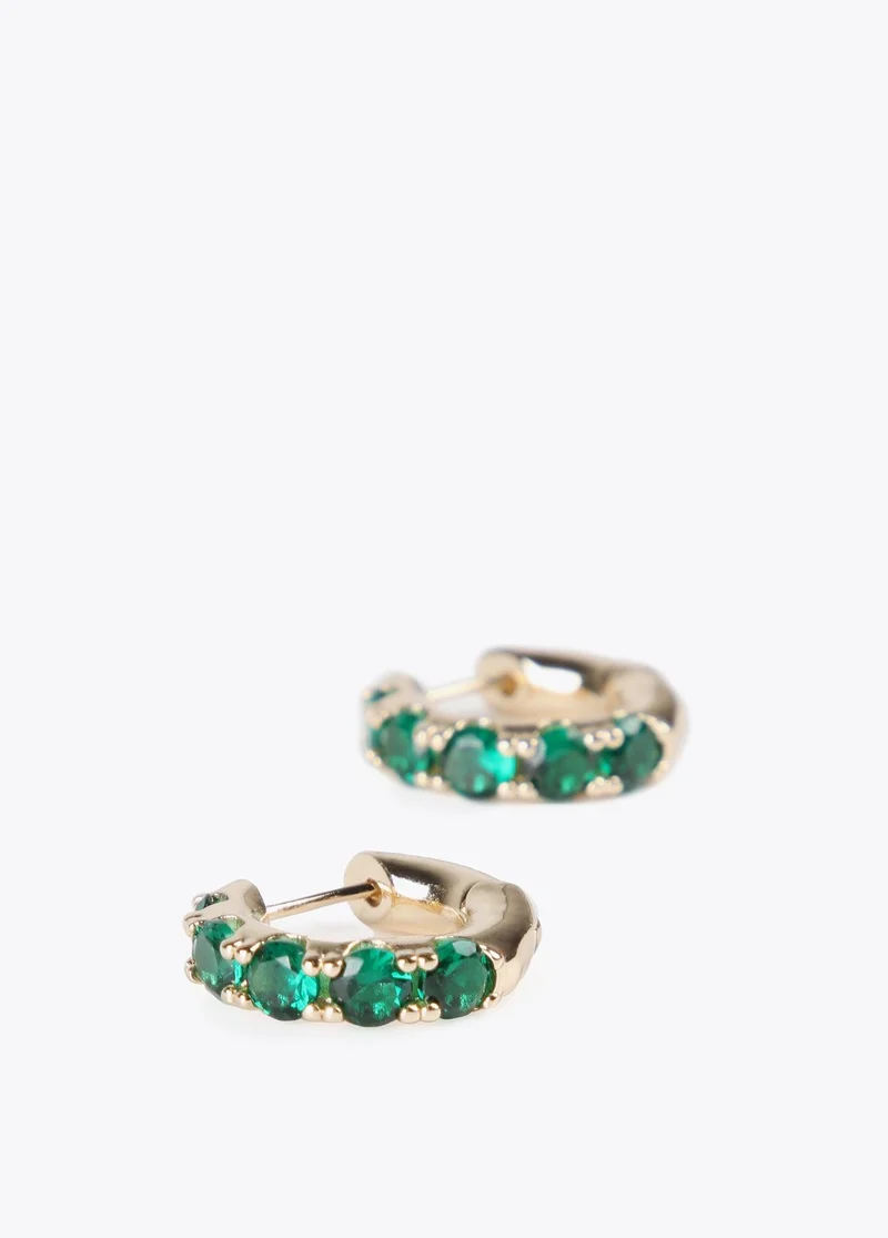 Lola Casademunt Hoop Earrings With Inset Crystals