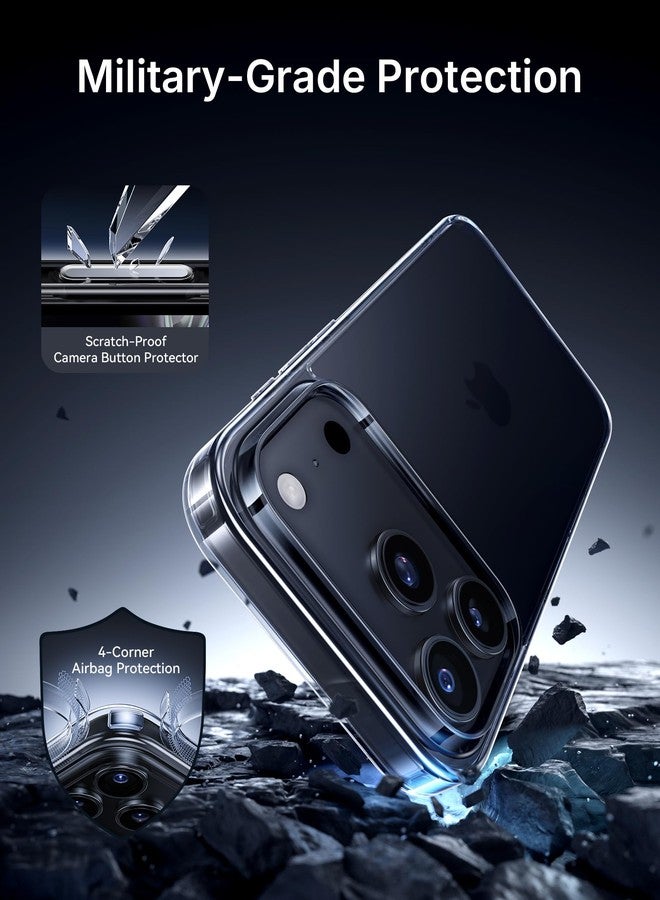 NIMASO for iPhone 17 Pro Case Clear, Military Grade Shockproof Drop Protection, Non-Yellowing Slim Thin Phone Cover for iPhone 17 Pro, Clear - Image 4
