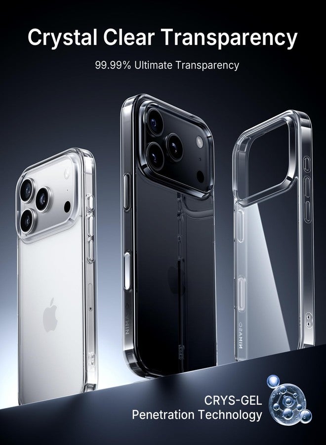 NIMASO for iPhone 17 Pro Case Clear, Military Grade Shockproof Drop Protection, Non-Yellowing Slim Thin Phone Cover for iPhone 17 Pro, Clear - Image 2