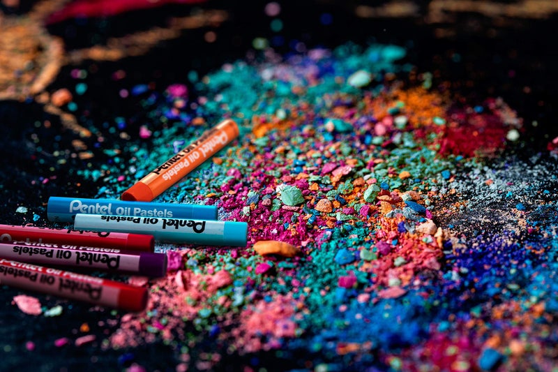 Pentel PHN12CP Oil Pastel Set with Carrying Case,12-Color Set, Assorted, 432/Pack - Image 2