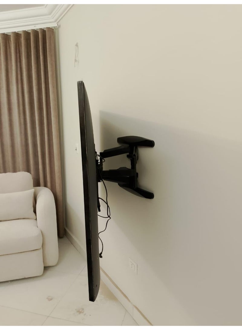 Full Motion Wall Mount TV Bracket – Fits 50–80 Inch Flat/Curved LED LCD Screens – Holds up to 36 Kg – 60° Swivel & Adjustable Tilt - Image 2