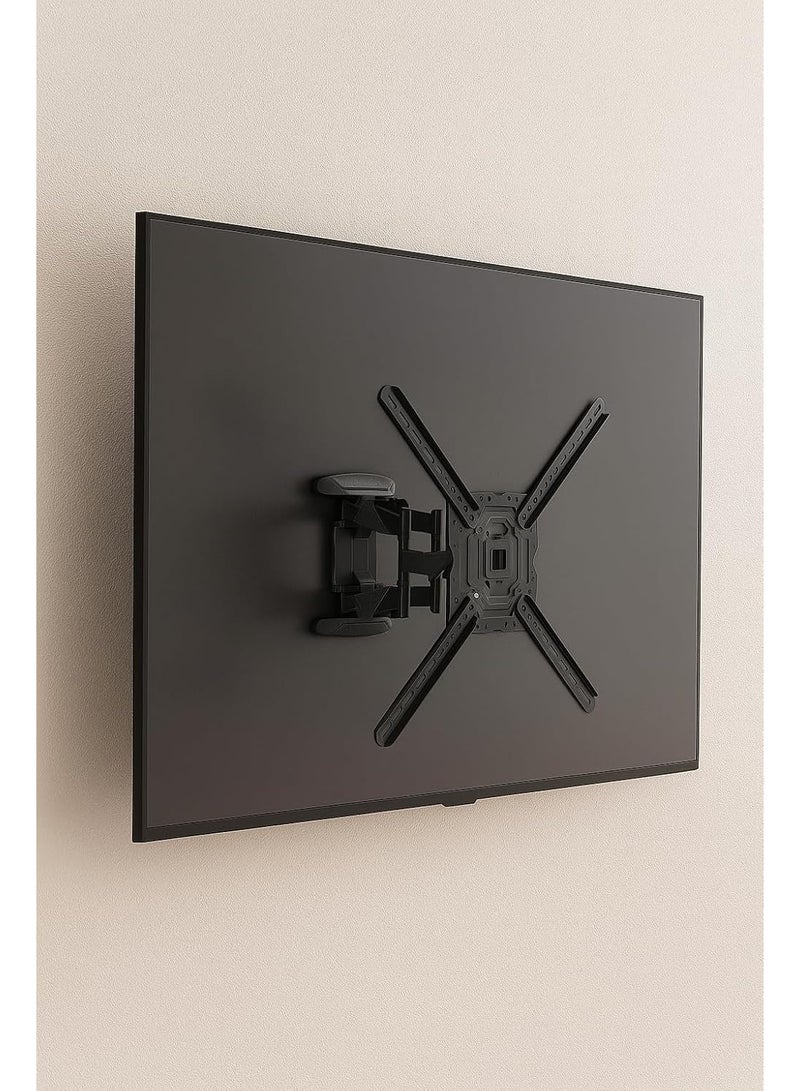 Full Motion Wall Mount TV Bracket – Fits 50–80 Inch Flat/Curved LED LCD Screens – Holds up to 36 Kg – 60° Swivel & Adjustable Tilt - Image 3