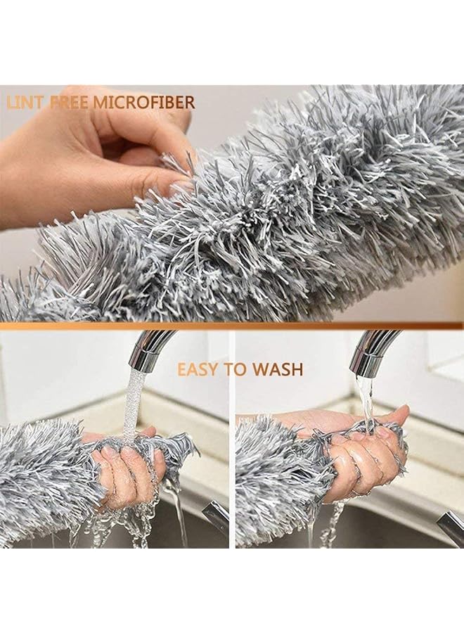 erorex Extendable Feather Duster Bendable Microfiber Duster Of Silicone Cap Hand Duster For Cleaning Dust Cobweb On High Ceiling Fans Lights Blinds Cars - Image 2