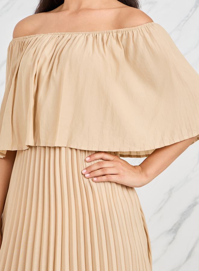 Styli Pleated Off-Shoulder Dress  - Image 3