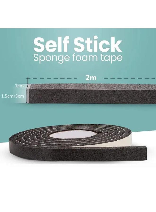 White 0 59 Inch 2 Rolls Self Adhesive Foam Tape Soundproofing Weather Seal Strip - Image 5