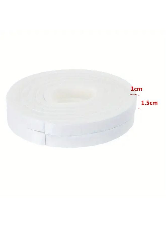 White 0 59 Inch 2 Rolls Self Adhesive Foam Tape Soundproofing Weather Seal Strip - Image 1