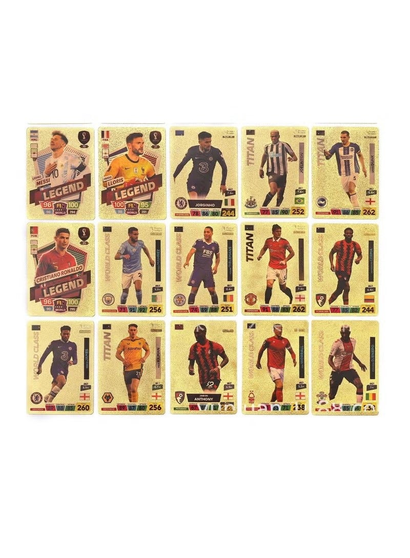 55 قطعة من بطاقة فلاش بولي كلوريد الفينيل نجمة كرة القدم الذهبية بطاقة فلاش لمجموعة المشجعين - Image 2