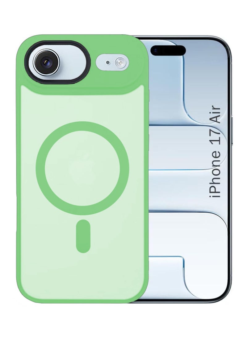 SanHu Magnetic Case Cover for iPhone 17 Air,[Compatible with Magsafe][Mil-Grade Drop Protection] Slim Shockproof Translucent Protective Phone Back Case Cover for iPhone 17 Air, Green