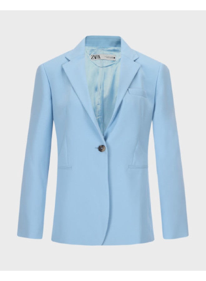 Zara women's Fashionable & Soft Solid Color Tailored High-quality Shoulder-padded Blazer - Image 1