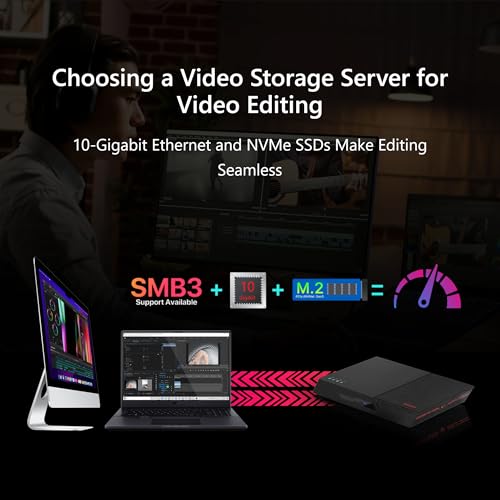 asustor أسستور فلاشستور 6 جين 2 FS6806X، 6 خزانات جميعها M.2 SSD NAS، معالج AMD رايزن رباعي النواة 2.3GHz، 8GB RAM DDR5، منفذ 10GbE، USB4 نوع-C، تخزين متصل بالشبكة لمبدعي الفيديو والمحتوى (بدون قرص)  - Image 4