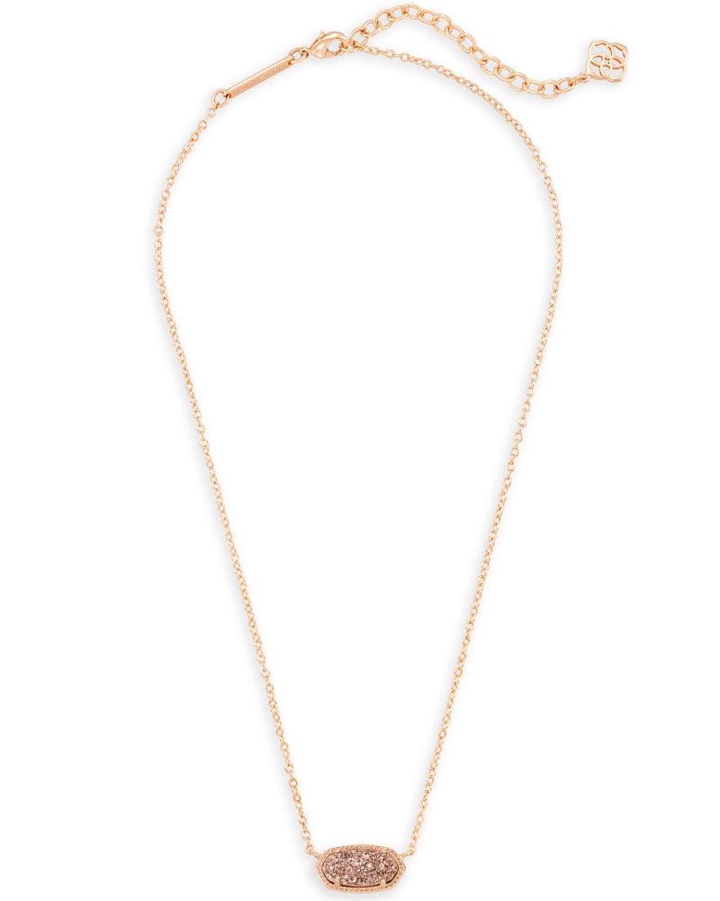 Kendra Scott Elisa Pendant Necklace for Women, Fashion Jewelry, 14k Rose Gold-Plated, Rose Gold Drusy - Image 1