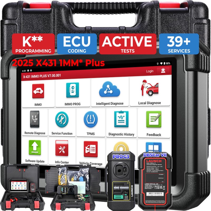 LAUNCH Scanner X431 1MM Plus Car Programmer Tool with XPROG3 Valued 800 EngineGearbox ECU Cl AllInOne Diagnostic Tool ECU Coding as X431 PAD 39 Services AllSystem Scan 2Year Update