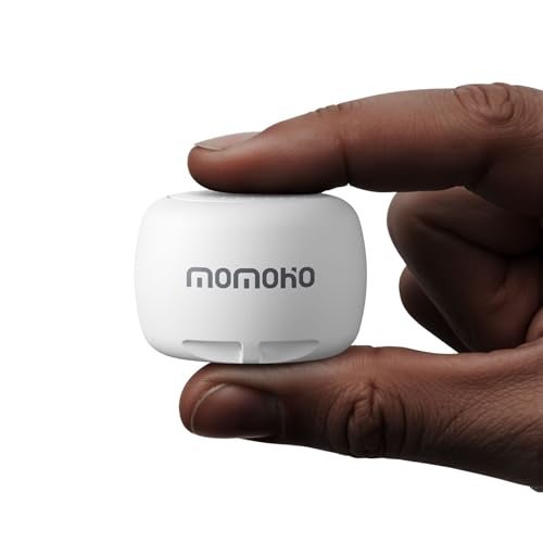 MOMOHO مكبر صوت بلوتوث موموهوميني - حجم صغير ولكن جودة صوت رائعة، مع ميكروفون مدمج، مكبر صوت محمول لتوصيل TWS للمنزل/الخارج/السفر، للهواتف الذكية، اللابتوب (أبيض) - Image 1