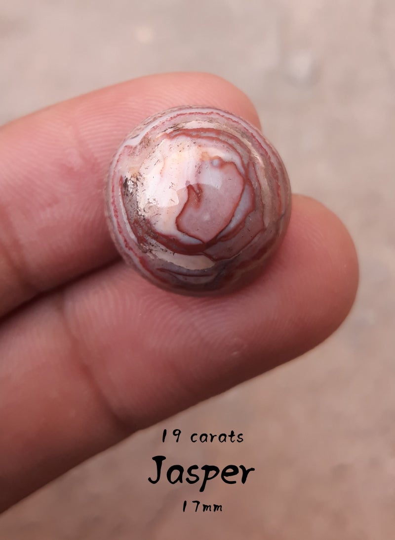 HADI Natural Imperial Jasper Cabochon Abstract Patterns - 19 carats - 17mm - Image 2