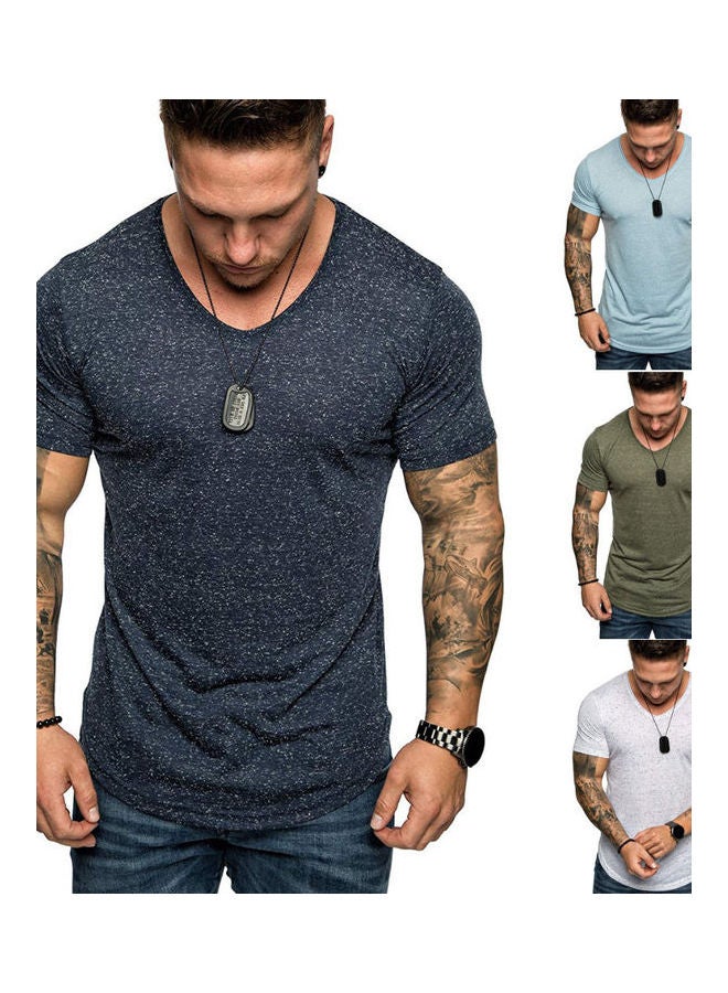 NIBEMINENT Solid Cotton T-Shirt Army Green - Image 2