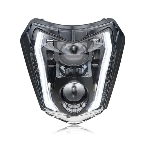 RAMJET4X4 LED Motorcycle Headlight Dirt Bike DRL Headlamp with Bezel Compatible With Motocross Pit Bike Enduro ATV Supermoto 150 250 350 450 500 SX XCW EXC SXF XC SMC R 690 - Image 1