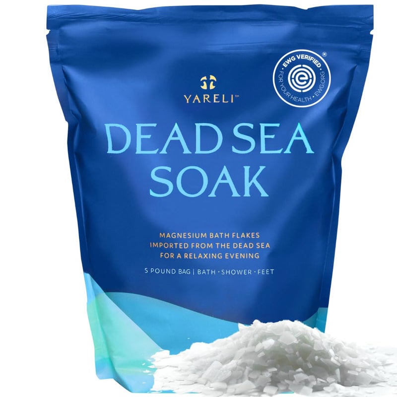 Yareli Magnesium Flakes, 5lb, Dead Sea Bath and Foot Soak, Alternative to Epsom Salt with Over 250,000mg of Magnesium Chloride Per Bag - Image 1