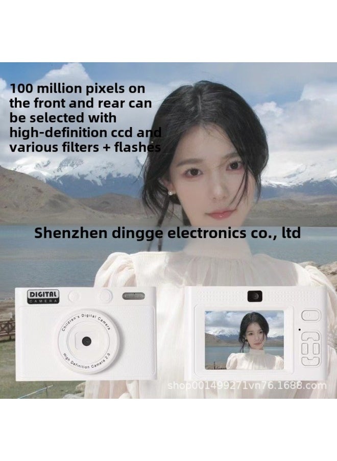 Generic H9 HD Children Digital Camera Cartoon Camera Portable DSLR Camera Toy Kids Birthday Gift-Body Color:H9 White Official Standard (without Adapter Card Reader)  - Image 2