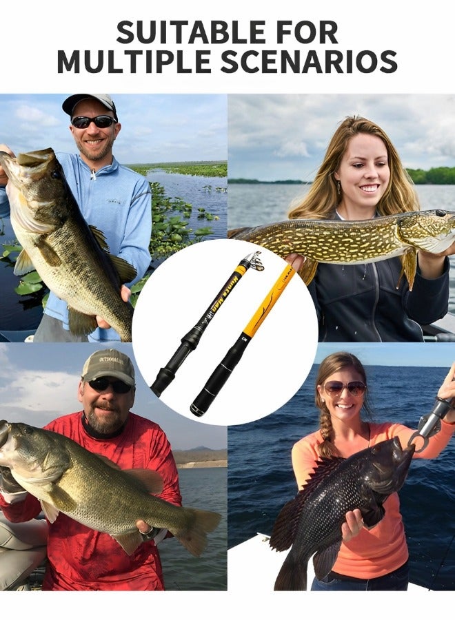 GROIC Telescopic Fishing Rod,Graphite Carbon Fiber Portable Spinning Telescopic Fishing Pole for Boat Saltwater and offshore angling,2.4m Long Cast Fishing Gear - Image 4