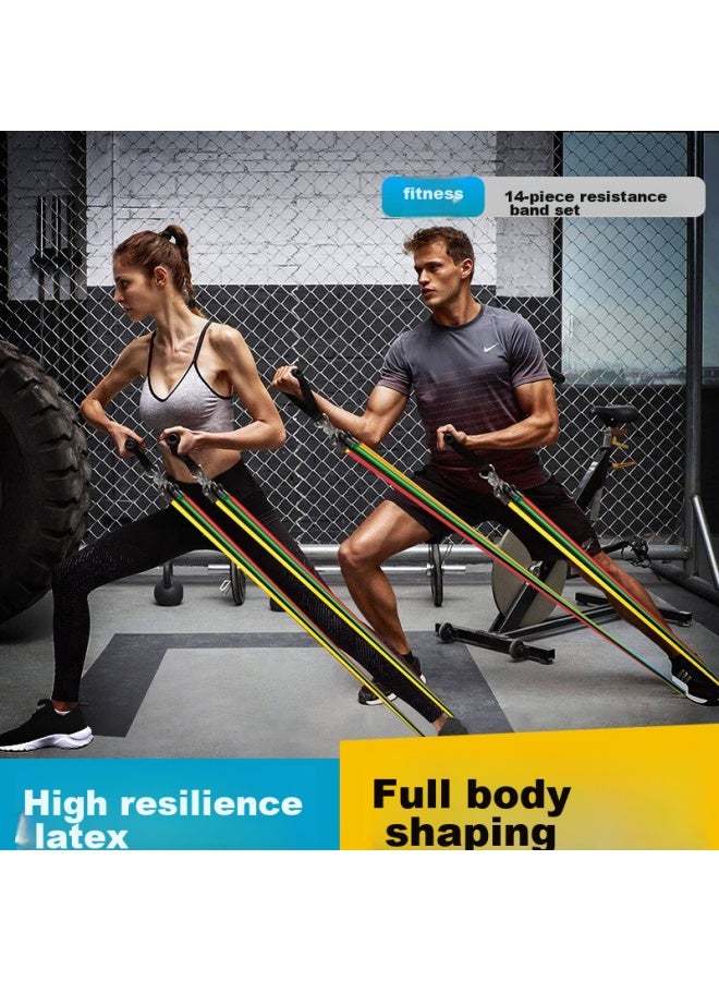 Dweck Duweike Resistance Bands, Fitness Elastic Rope, Strength Training Equipment, Home Use, 125 Pounds, 14-piece Set, Enhanced Version - Image 3