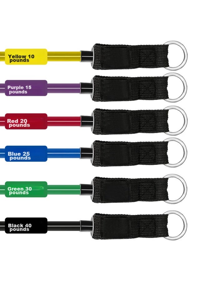 Dweck Duweike Resistance Bands, Fitness Elastic Rope, Strength Training Equipment, Home Use, 125 Pounds, 14-piece Set, Enhanced Version - Image 2