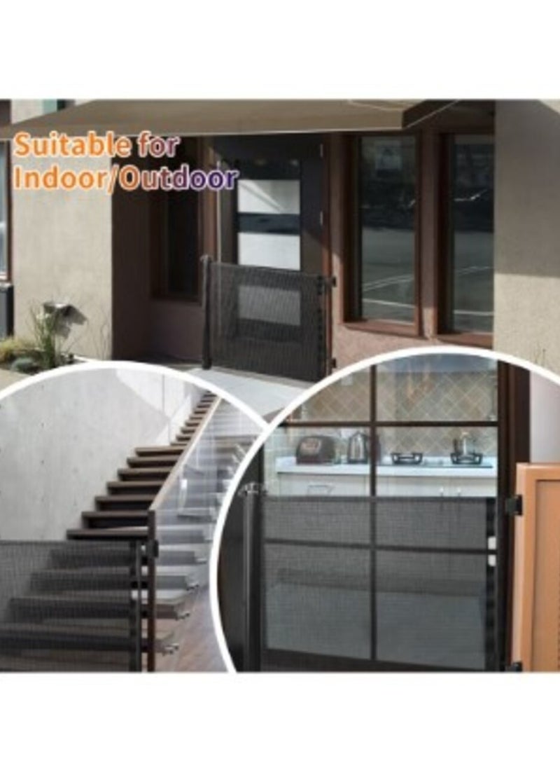 XiuWoo Retractable Protective Baby Mesh Safety Fence Gate For Stairs Doorways  - Image 4