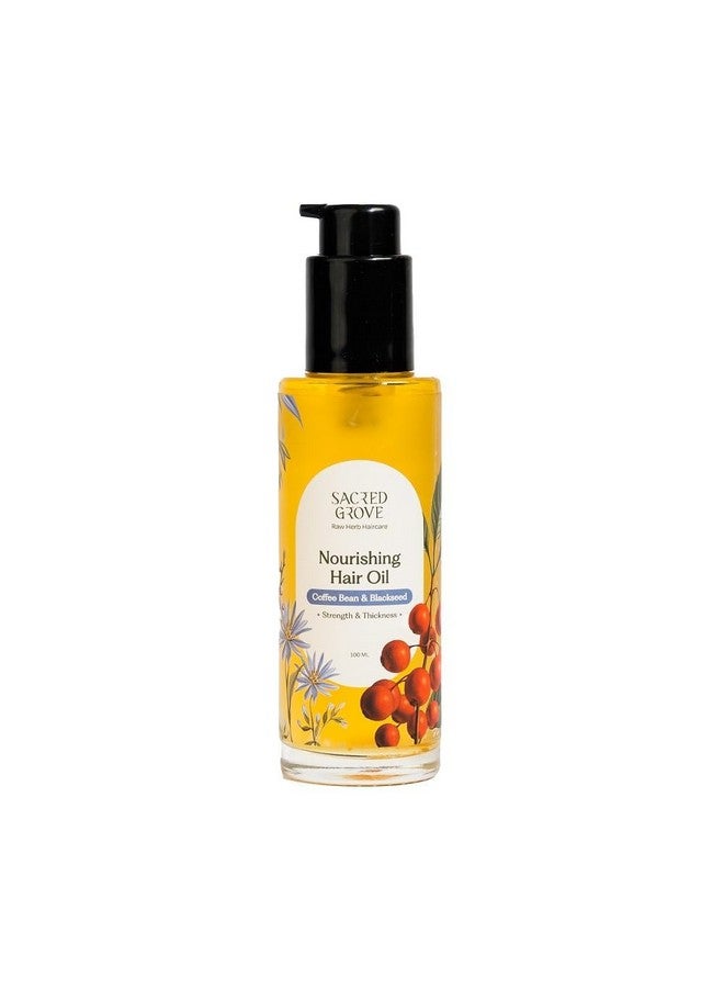 Sacred Grove Nourishing Oil | Improves Hair Texture & Prevents Split Ends | Coffee Bean, Blackseed & Safflower Oil | Made with 6 Potent Raw Herbs Oil | Makes Hair Strong, Shiny & Manageable | 100ml - Image 2