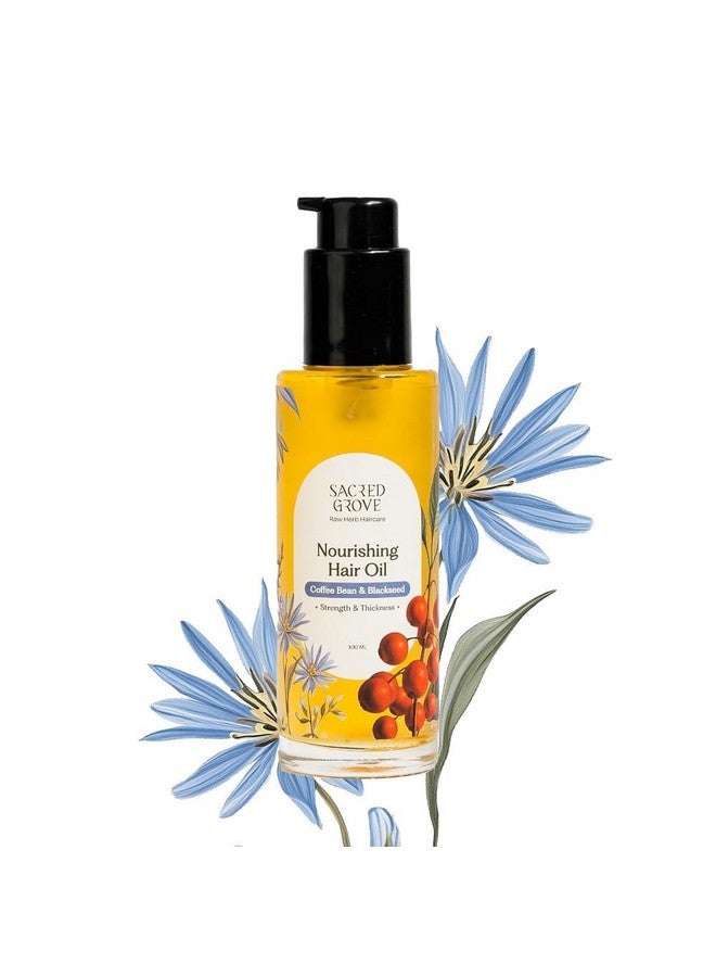 Sacred Grove Nourishing Oil | Improves Hair Texture & Prevents Split Ends | Coffee Bean, Blackseed & Safflower Oil | Made with 6 Potent Raw Herbs Oil | Makes Hair Strong, Shiny & Manageable | 100ml - Image 1