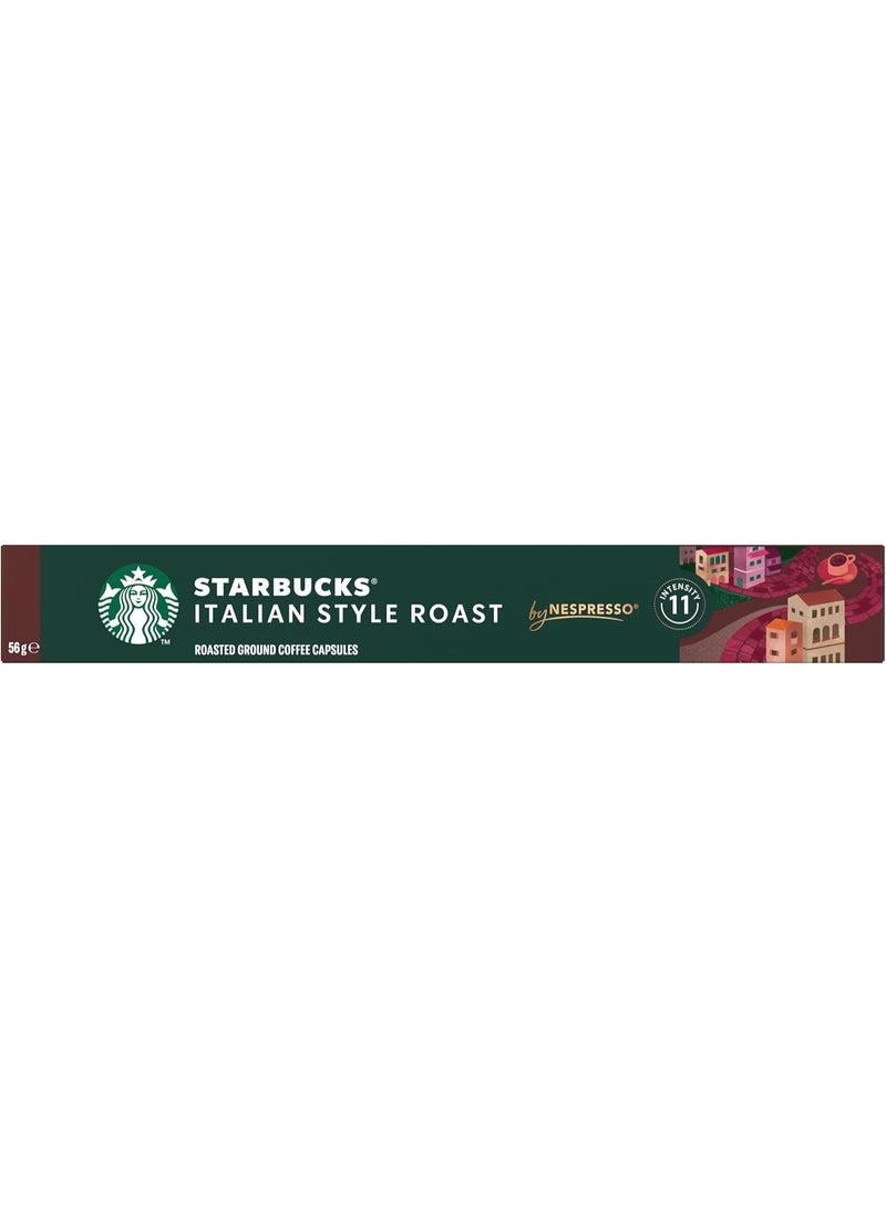 Starbucks NESPRESSO Italian Style Roast Esprsseo By Nespresso , Coffee Pods (10 Capsules), 57 grams - Image 2