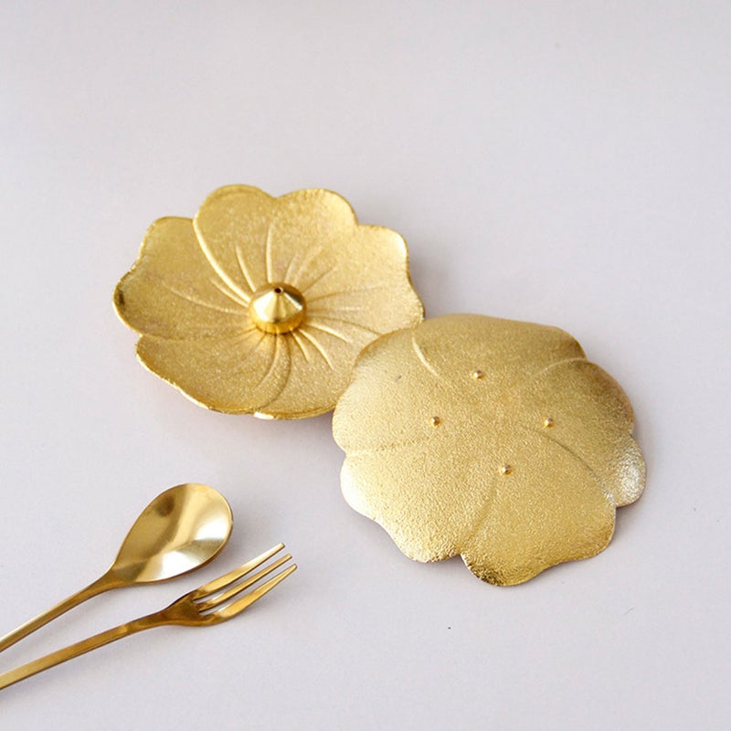 -leaf Embossment Incense Insert Dish Copper Leaf Shape Incense Stick Burner - Image 5
