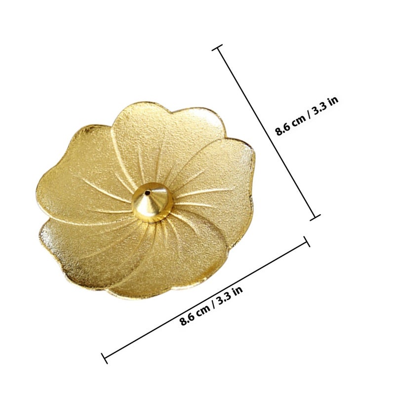 -leaf Embossment Incense Insert Dish Copper Leaf Shape Incense Stick Burner - Image 2