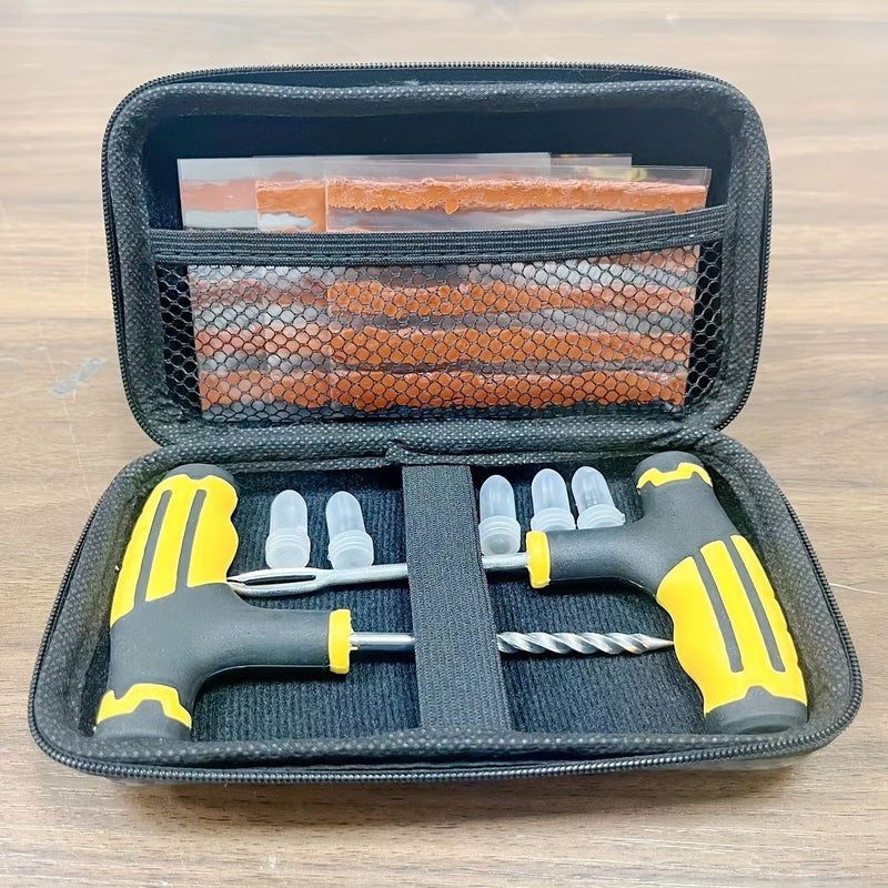 24pcs Tire Repair Tool Kit for Car Motorcycle Truck SUV Emergency Puncture Fix - Image 1