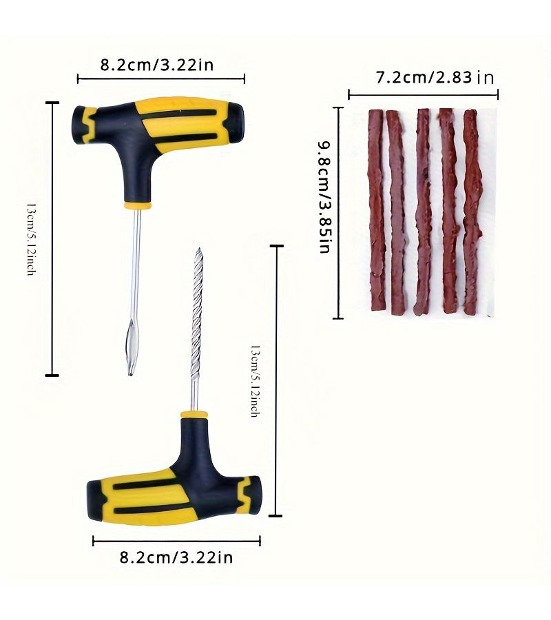 24pcs Tire Repair Tool Kit for Car Motorcycle Truck SUV Emergency Puncture Fix - Image 4
