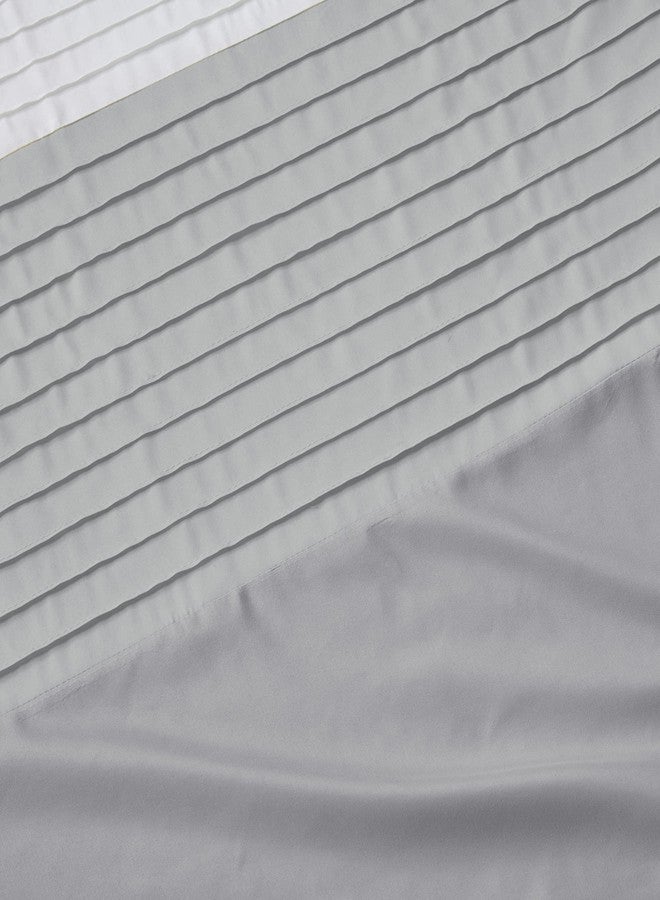 Comfort Spaces Windsor Bathroom Shower Pieced Ruffle Pattern Modern Elegant Microfiber Fabric Bath Curtains, 72x72, Gray - Image 4