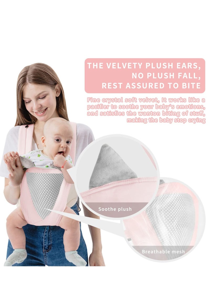 Baby Carrier, Multi-Functional 9 in 1 Backpack Shoulder Strap Grid Breathable Infant Sling for 3-36 Month to Toddler Girl and Boy 7-40 lbs (Pink) - Image 5