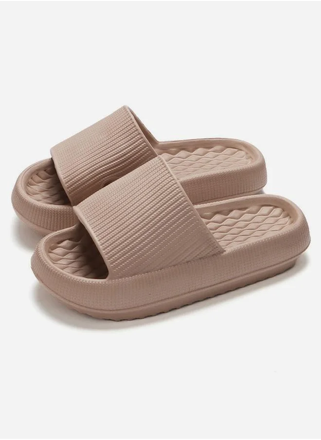 Sneak-a-Peek Thick Sole Textured Comfort Slides