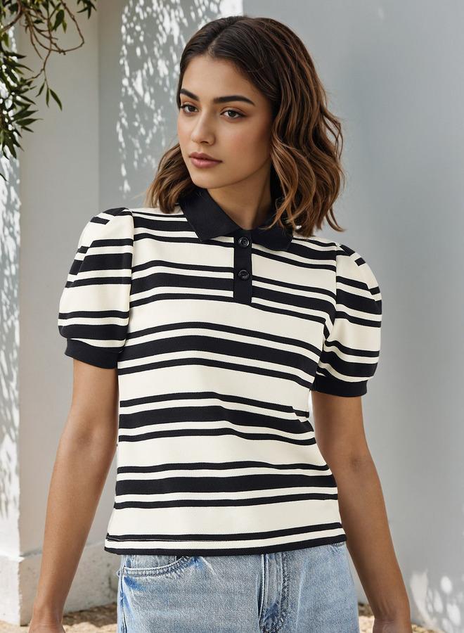 تواكستريمز تيشيرت بولو مخطط - Image 1