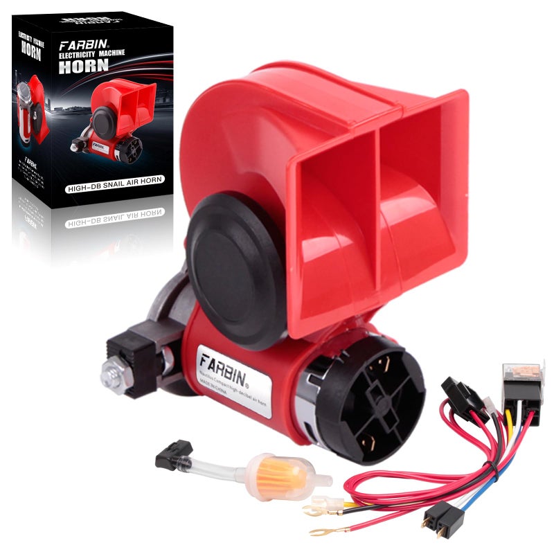 صفارة هواء فابيرين المدمجة مع ضاغط صفارة كهربائية للسيارات 12 فولت 150 ديسيبل مجموعة صفارات قطار عالية الصوت للشاحنات