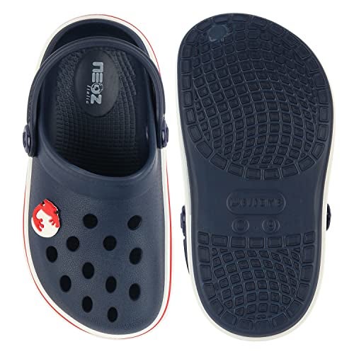 Neoz Casual Slingback Clogs for Kids with Soft Sole | Slip-On Breathable, Lightweight | Comfortable & Durable | Stylish Indoor & Outdoor Sandals Clogs for Kids, K-BEACH-NAVY-RED_1 - Image 2