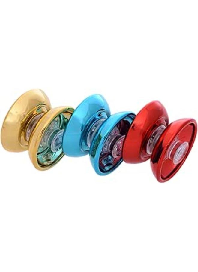 Generic Metal High Quality Spinner Yoyo Toy With Shiny Design And High Speed Add More Entertaining For Kids Set Of 3 Pieces - Multi Color
