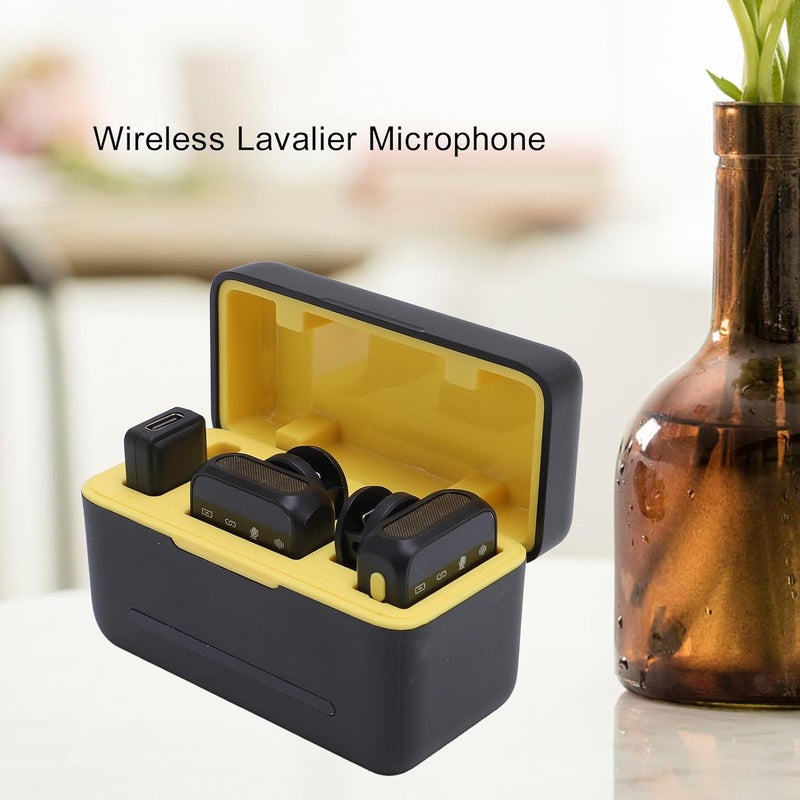 تطبيقات مختلفة ميكروفون لافالير لاسلكي، ميكروفون طية صدرية مع تقنية لاسلكية 2.4G، إلغاء الضوضاء النشط، ميكروفون ياقة لتسجيل الفيديو والبودكاست طراز بسيط (مينيمالي) - Image 3