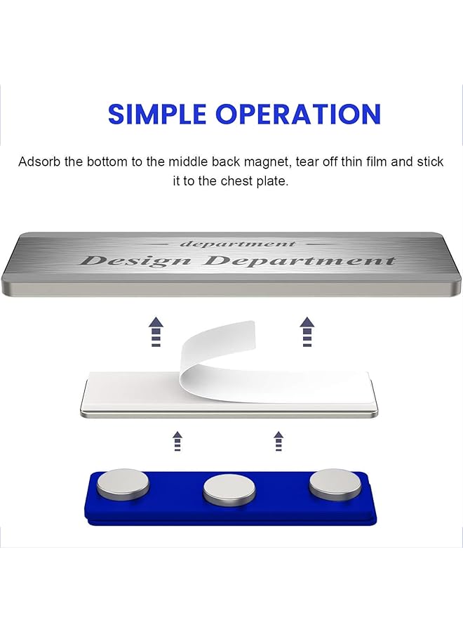 erorex Magnetic Name Tag Magnetic Badge Holder For Clothes Metal Magnetic Tags With 3 Neodymium Magnets Pass Holder With Adhesive Tape For Jacket Lapel Shirt 20 Pcs Blue - Image 4