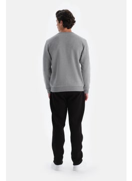 dagi Grey Melange Men's Sweatshirt with Ribbed Inside  - Image 3