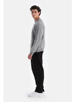 dagi Grey Melange Men's Sweatshirt with Ribbed Inside  - Image 4