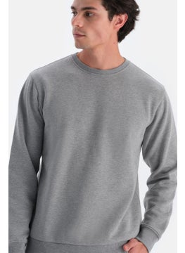 dagi Grey Melange Men's Sweatshirt with Ribbed Inside  - Image 5