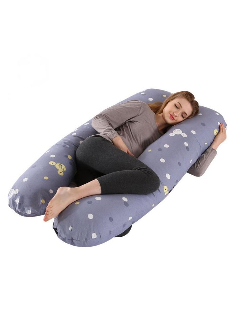 EHOME Pregnancy Pillow, U-Shape Maternity Pillow with Removable Cover, Full Body Pillow for Pregnant Women, 70*130cm  - Image 1